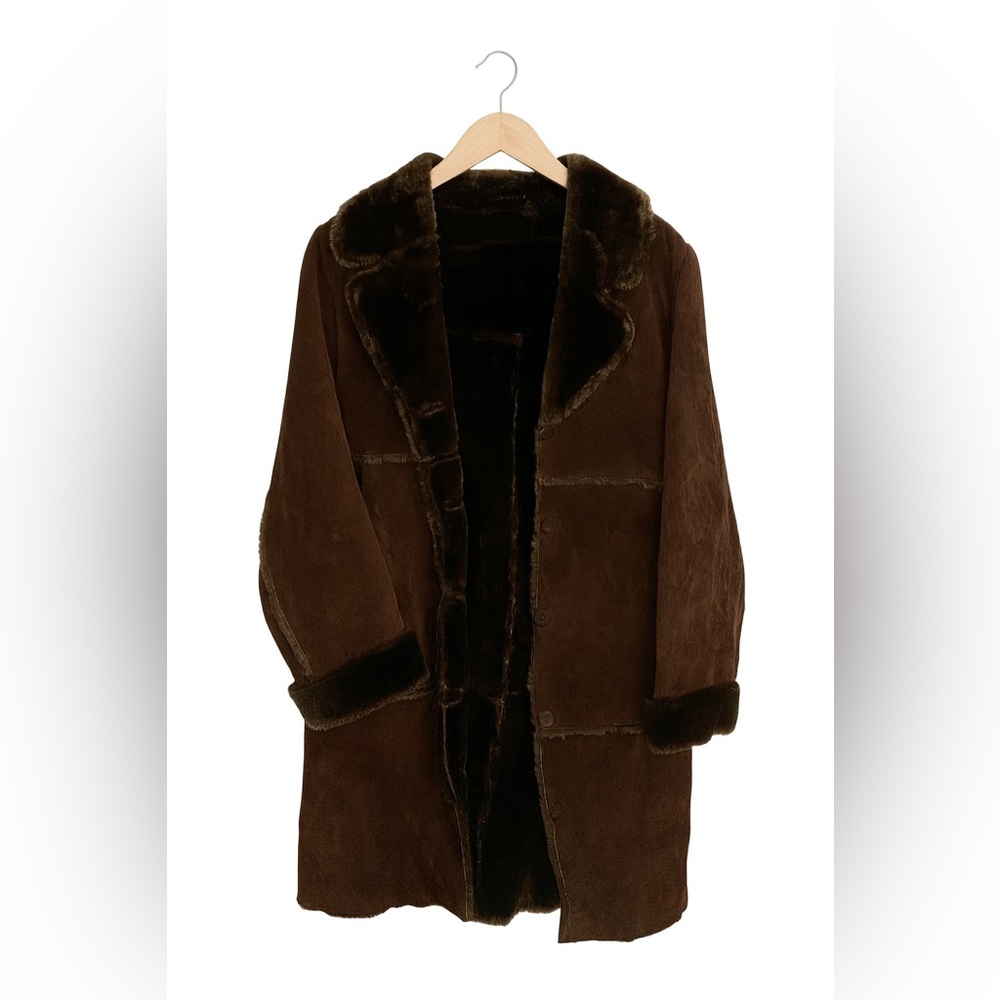 Vintage Brandon Thomas - 100% Brown Leather Coat - Size Medium